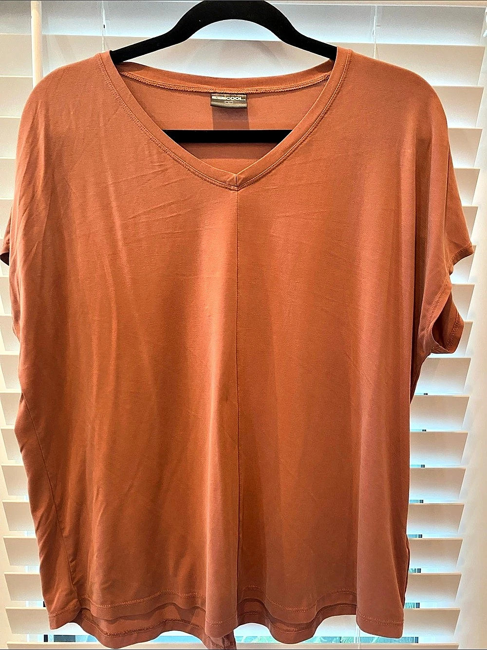 32 Degree Cool V-Neck Short Sleeve Tunic in Orange